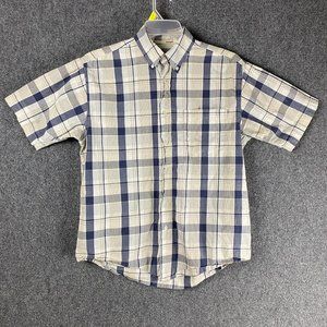 Timber Creek by Wrangler Button Down Shirt Medium Men's Short Sleeve 100% Cotton